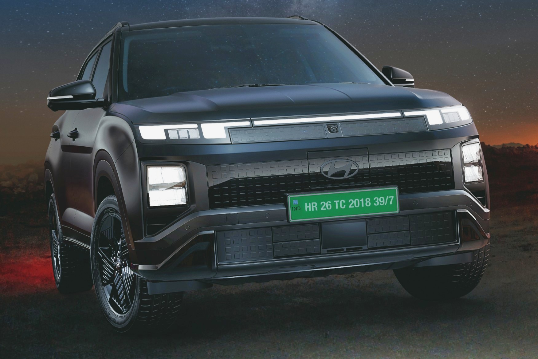 hyundai creta electric knight edition front